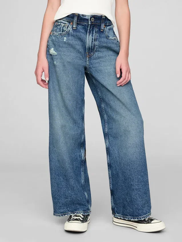 Kids Low Rise Stride Wide-Leg Jeans