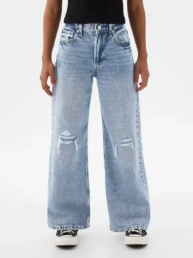 Kids Low Rise Stride Wide-Leg Jeans