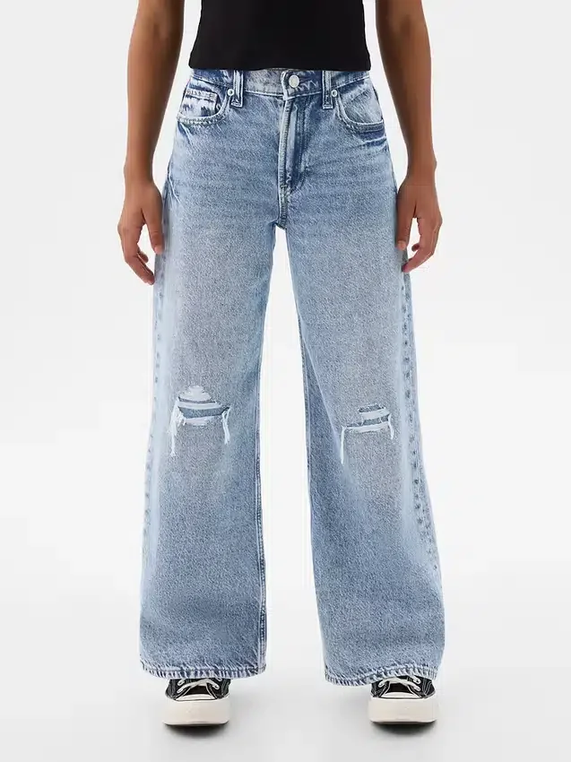 Kids Low Rise Stride Wide-Leg Jeans