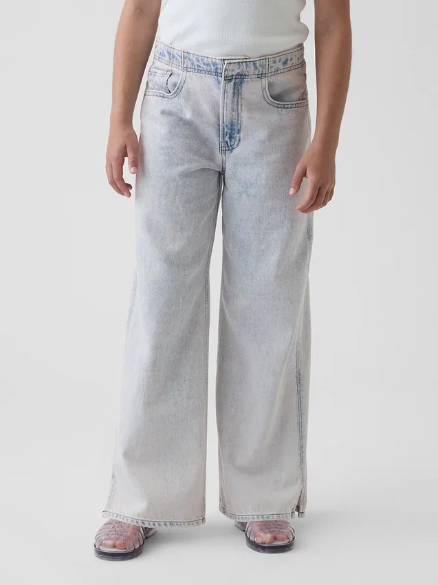 Kids Low Rise Stride Wide-Leg Jeans