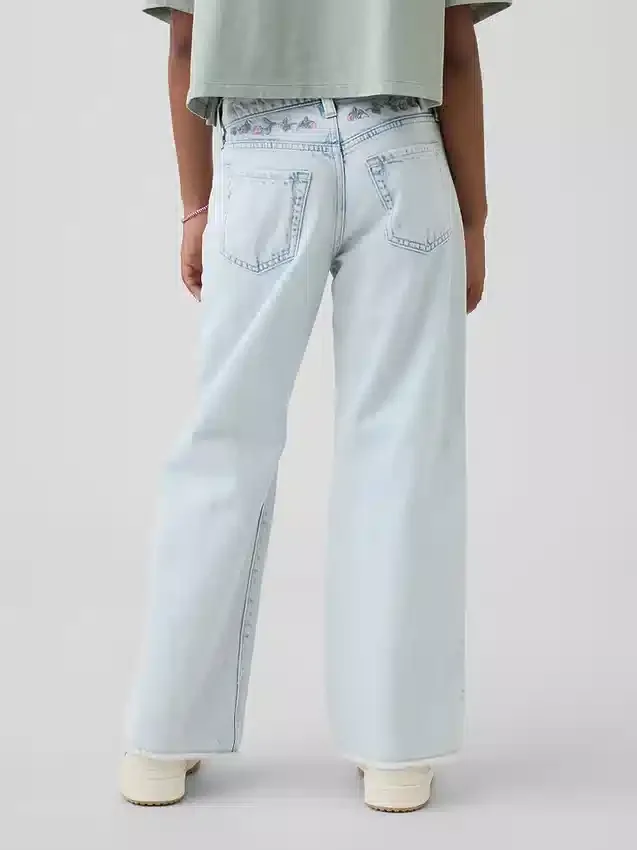 Kids Low Rise Stride Wide-Leg Jeans