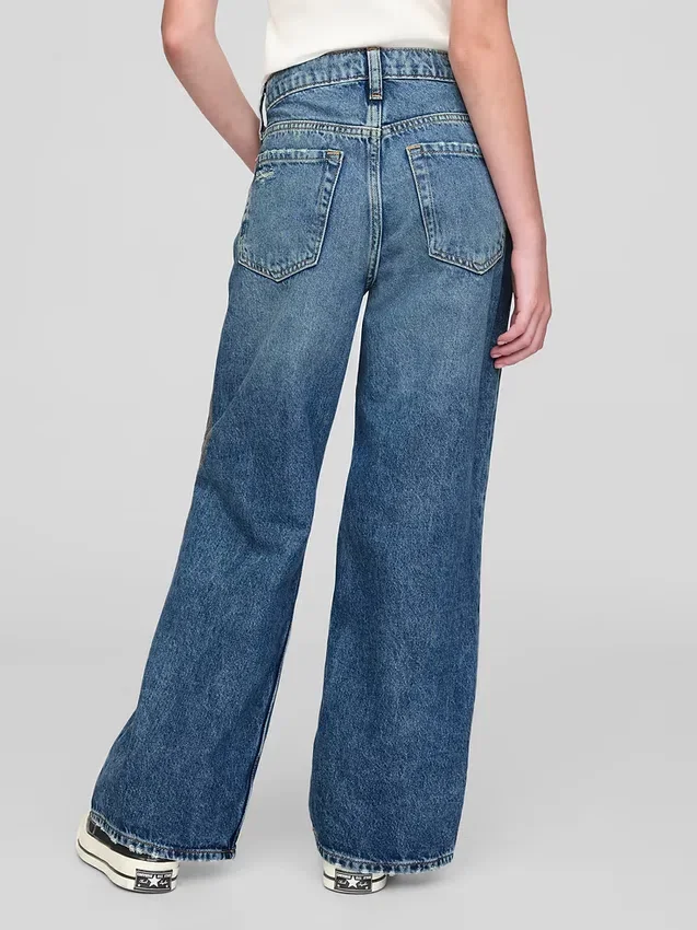 Kids Low Rise Stride Wide-Leg Jeans