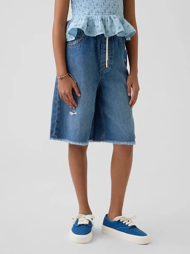 Kids Low Rise Ultrasoft Easy Longline Denim Shorts