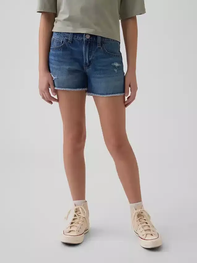 Kids Low Rise Ultrasoft Stride Denim Shorts