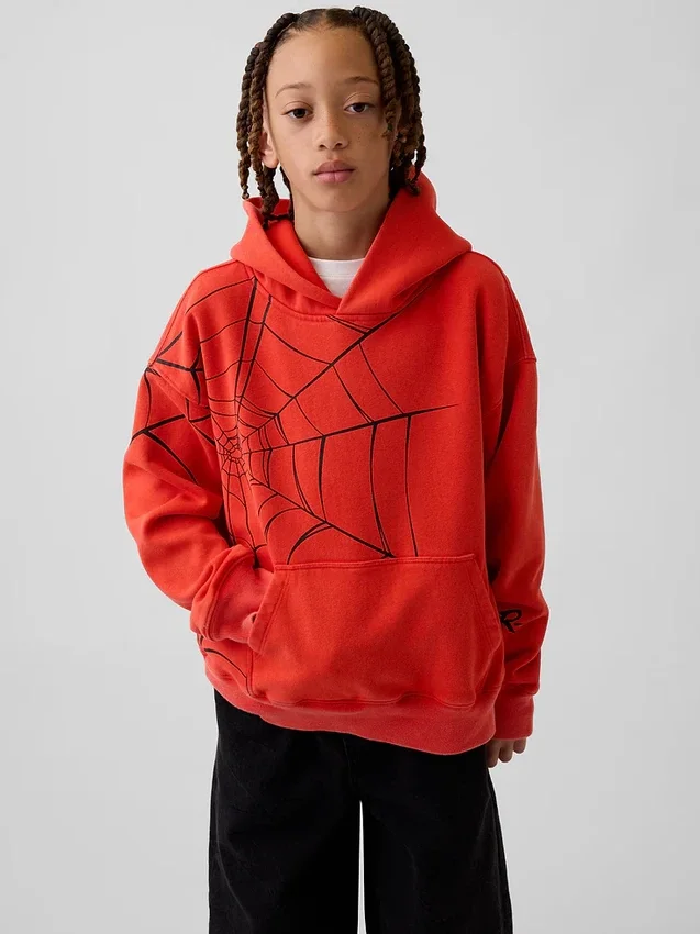 Kids Marvel Vintagesoft Spider-Man Relaxed Hoodie