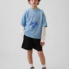 Kids Mesh Oversized Graphic Jersey T-Shirt
