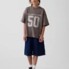Kids Mesh Oversized Graphic Jersey T-Shirt