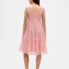 Kids Mesh Ruffle Cap-Sleeve Dress