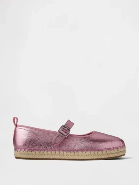 Kids Metallic Mary Jane Espadrilles