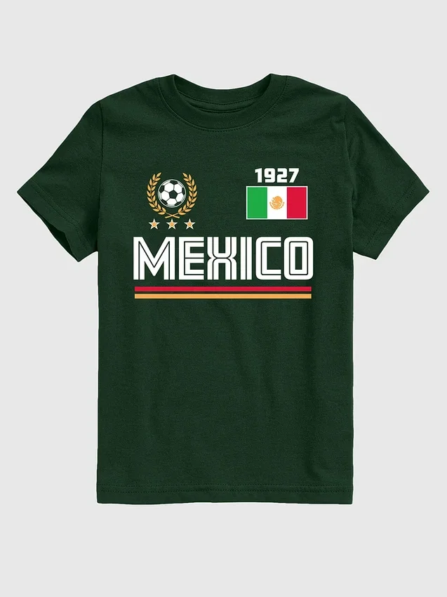 Kids Mexico Soccer Jersey Graphic T-Shirt