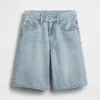 Kids Mid Rise Longline Denim Shorts