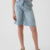 Kids Mid Rise Longline Denim Shorts