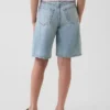 Kids Mid Rise Longline Denim Shorts