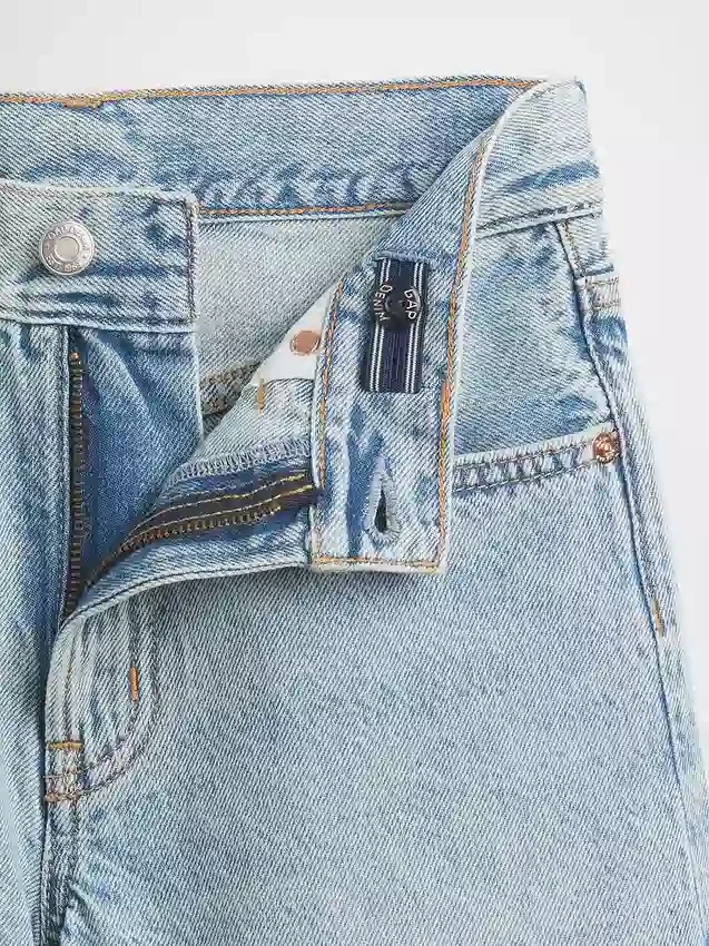 Kids Mid Rise Longline Denim Shorts