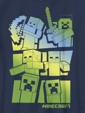 Kids Minecraft Steve and Alex Vs Mobs Graphic Tee
