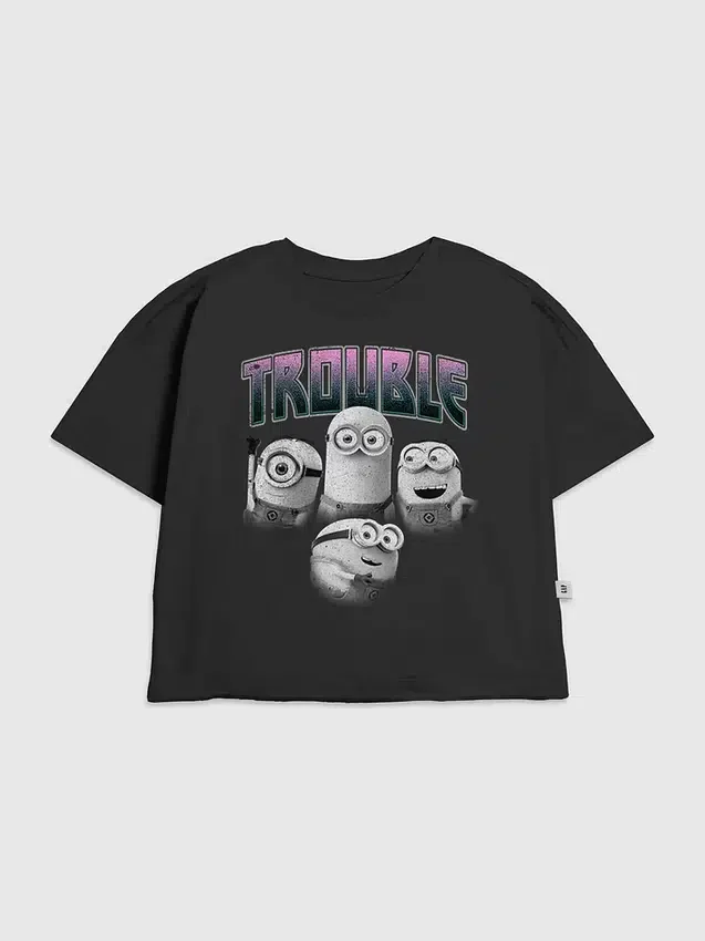 Kids Minions Trouble Graphic T-Shirt