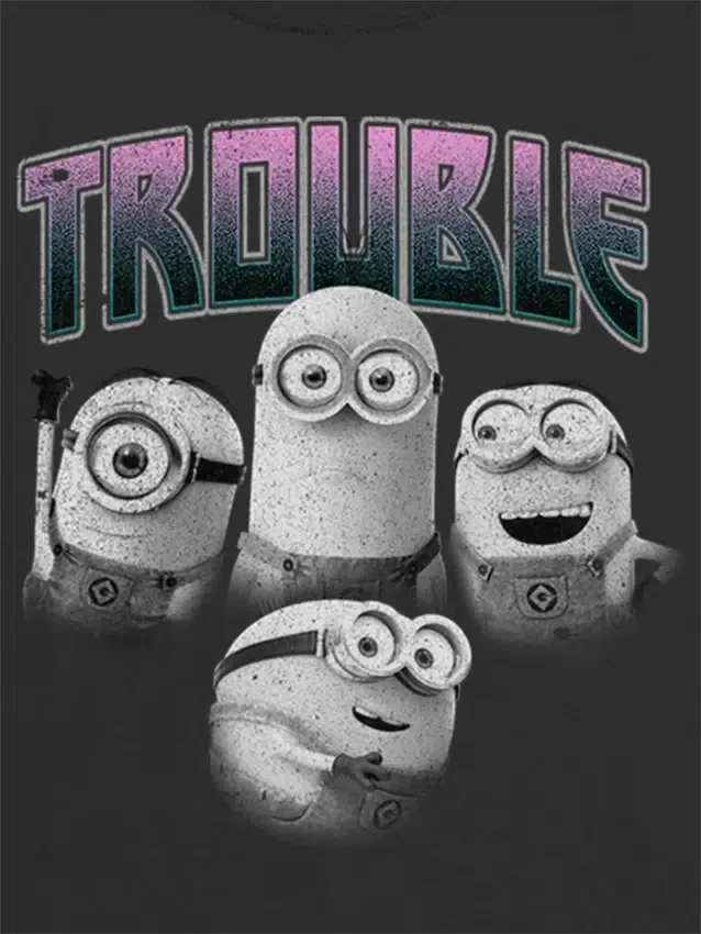 Kids Minions Trouble Graphic T-Shirt