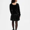 Kids Mixed Media Sequin Bubble Dress