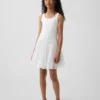 Kids Mixed Media Tiered Tank Dress