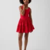 Kids Mixed Media Tiered Tank Dress