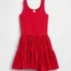 Kids Mixed Media Tiered Tank Dress