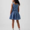 Kids Mixed Media Tiered Tank Dress