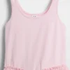 Kids Mixed Media Tiered Tank Dress