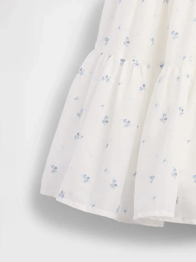 Kids Mixed Media Tiered Tank Dress