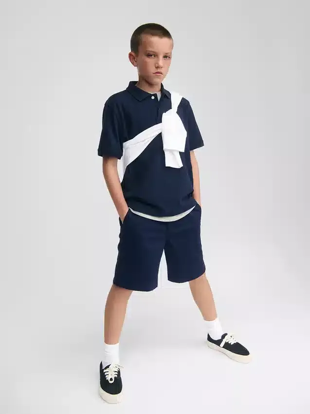 Kids Modern Uniform Khaki Shorts