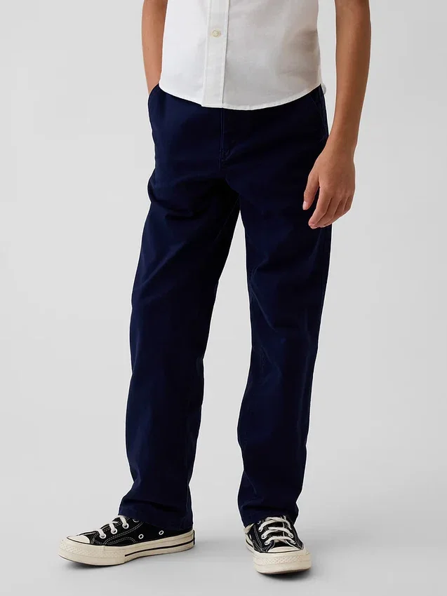 Kids Modern Uniform Relaxed Straight Khakis