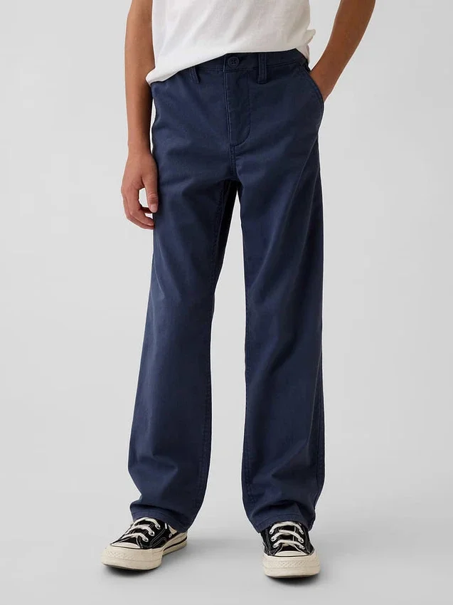 Kids Modern Uniform Relaxed Straight Khakis