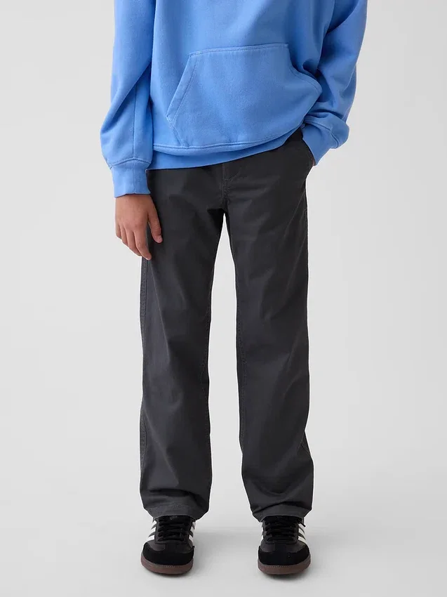 Kids Modern Uniform Relaxed Straight Khakis