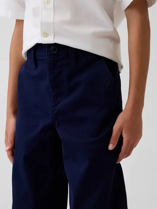 Kids Modern Uniform Relaxed Straight Khakis