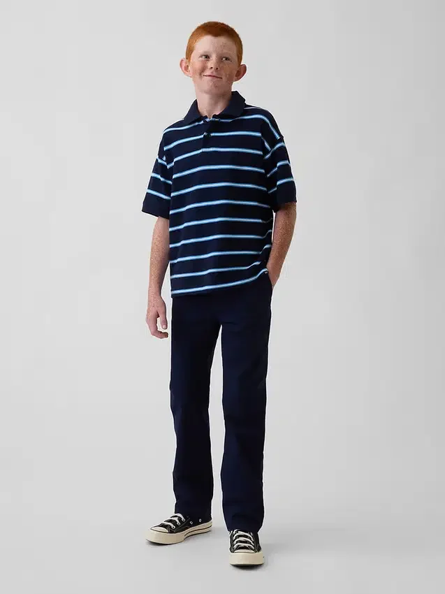 Kids Modern Uniform Relaxed Straight Khakis