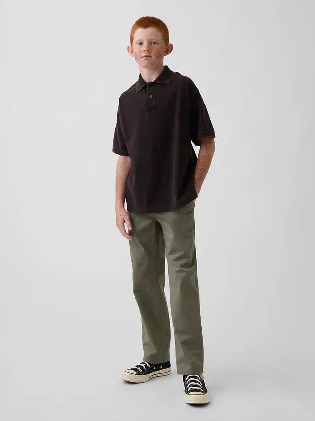 Kids Modern Uniform Relaxed Straight Khakis