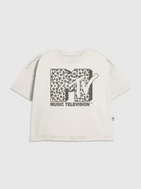 Kids Mtv Leopard Logo Graphic T-Shirt