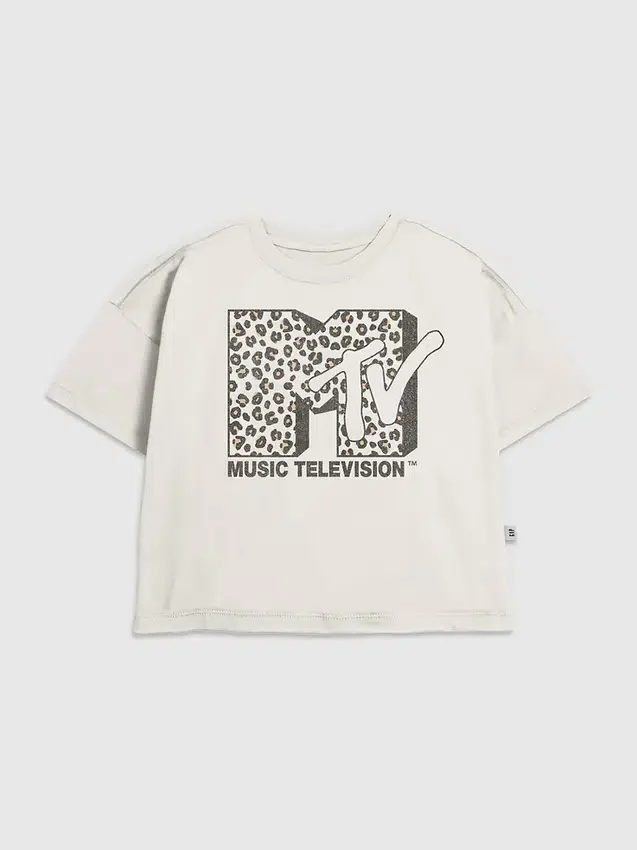 Kids Mtv Leopard Logo Graphic T-Shirt