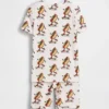 Kids Organic Brushed Cotton Hot Dog Pj Short Set