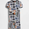 Kids Organic Brushed Cotton Music Pj Short Set