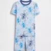 Kids Organic Brushed Cotton Octopus Pj Short Set