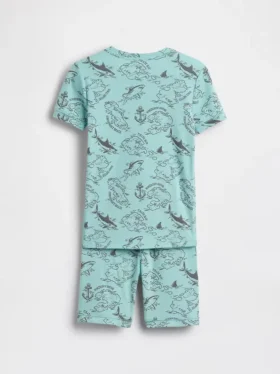 Kids Organic Brushed Cotton Pirate Map Pj Short Set