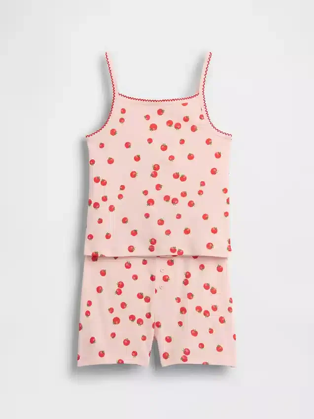 Kids Organic Brushed Cotton Pj Cami Short Set