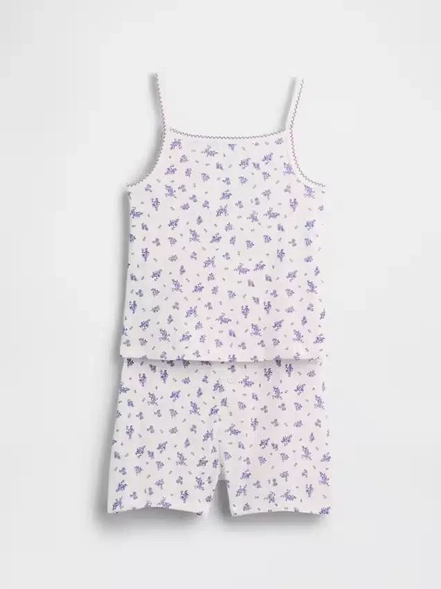 Kids Organic Brushed Cotton Pj Cami Short Set