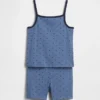 Kids Organic Brushed Cotton Pj Cami Short Set