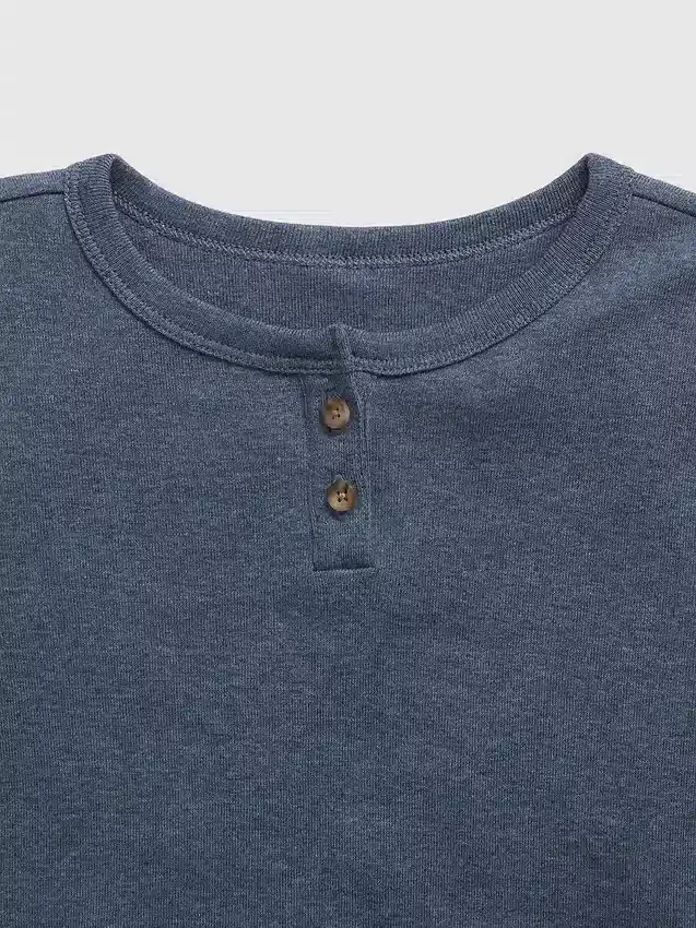 Kids Organic Cotton Henley Pj Set