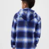 Kids Organic Cotton Hooded Flannel Shirt