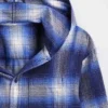 Kids Organic Cotton Hooded Flannel Shirt