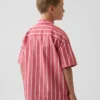 Kids Organic Cotton Poplin Relaxed Stripe Shirt
