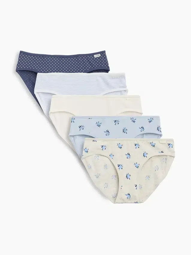 Kids Organic Stretch Cotton Bikini Briefs (5-Pack)