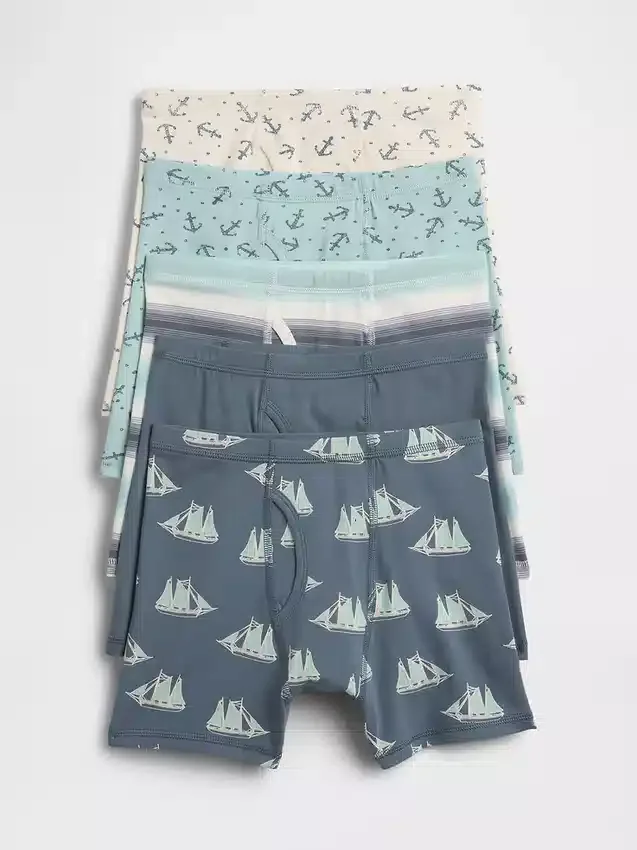 Kids Organic Stretch Cotton Boxer Briefs (5-Pack)